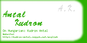 antal kudron business card